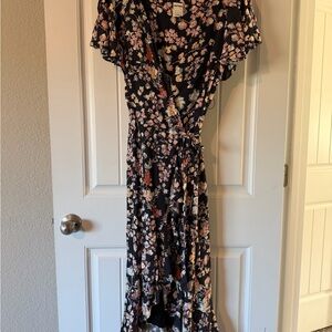 Chic Floral High Low Dress